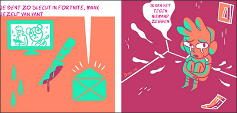 Voorbeeld striptekening Fortnite